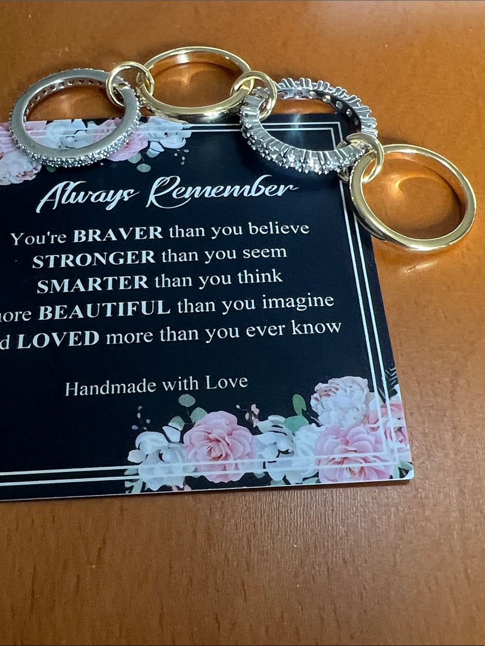 New Gold and Silver Mixed Metal Ring Charm Keychain